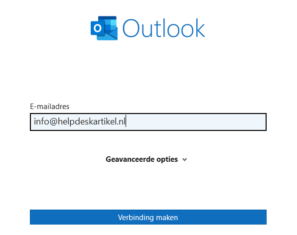 Outlook Stap 3 – Verbinding maken (1)