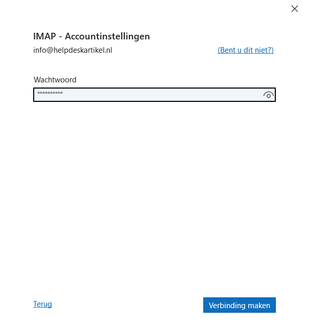 Outlook Stap 5 – Wachtwoord (2)